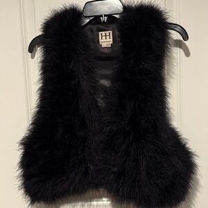 Haute Hippie Black Faux Fur Vest